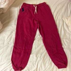 Girls Pink Polo Ralph Lauren Sweatpants